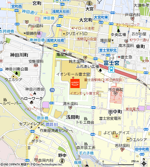イオンスタイル富士宮付近の地図
